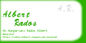 albert rados business card